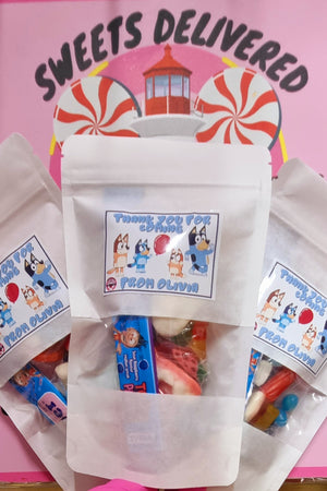 A range of children's sweet party pouches for Birthdays