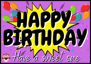 HAPPY BIRTHDAY Sticker and A6 Message Card Combo (Add-On)